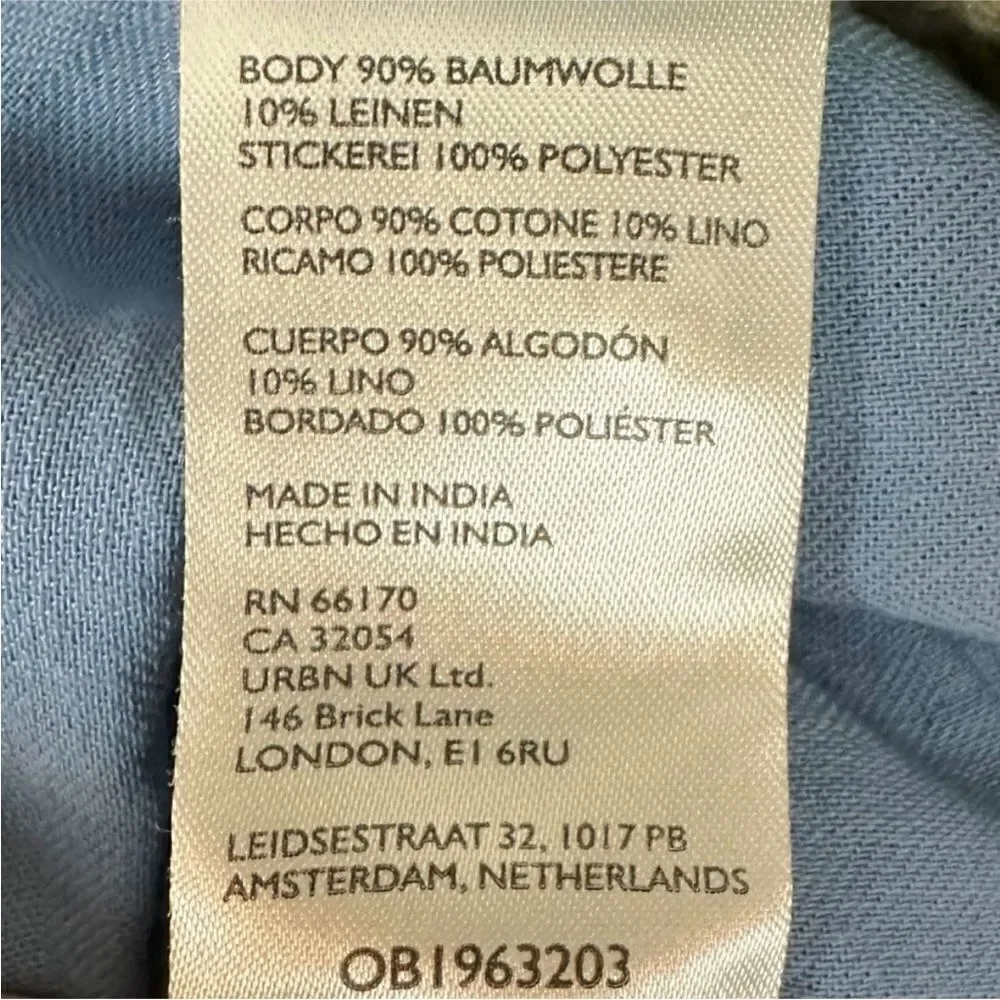 Free People NWT Emory Embroidered Maxi Dress size M in the color blue and yellow - Picture 8 of 9